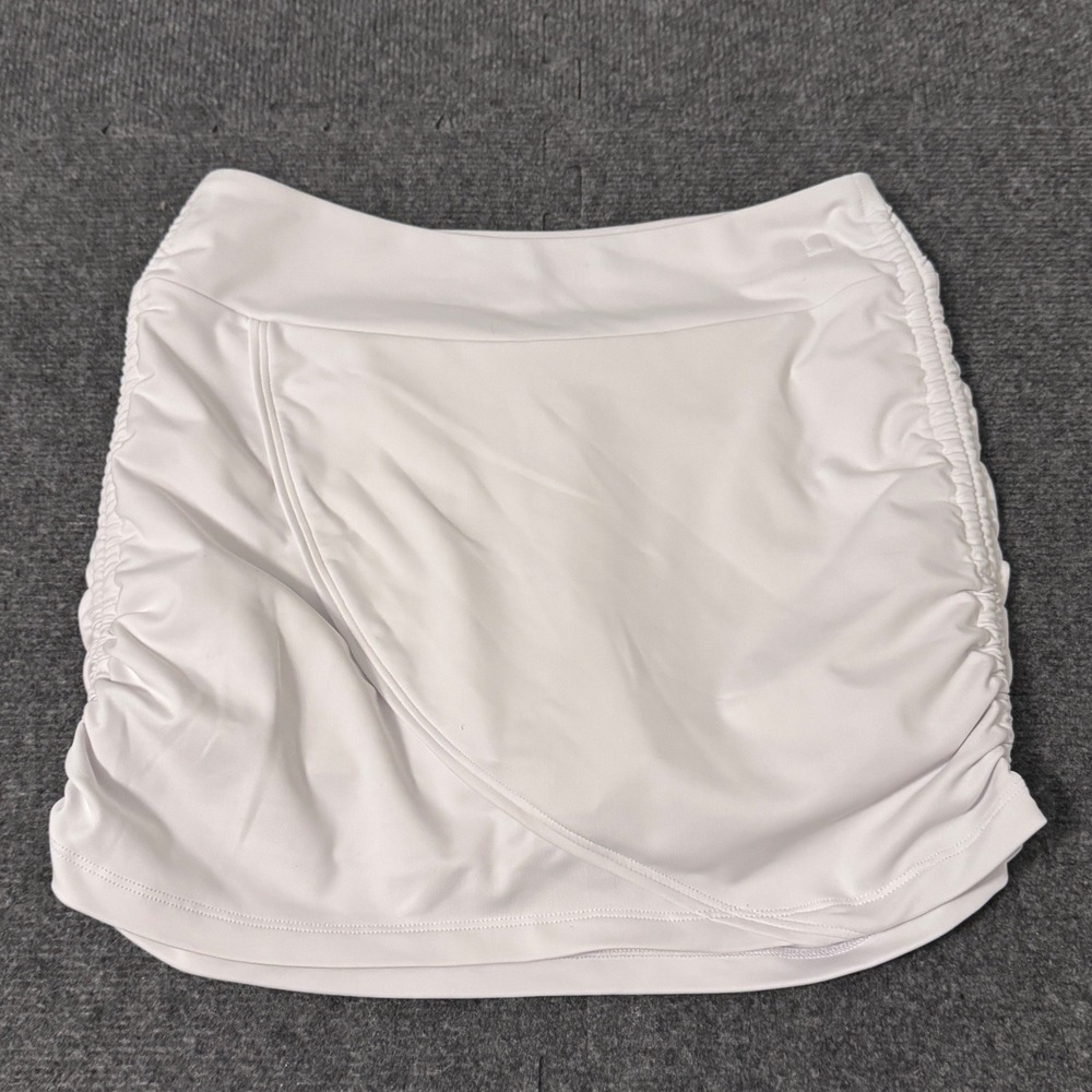 SwingDish Womens White Ruched Wrap Front Golf Tennis Skort Activewear‎ Skirt b2